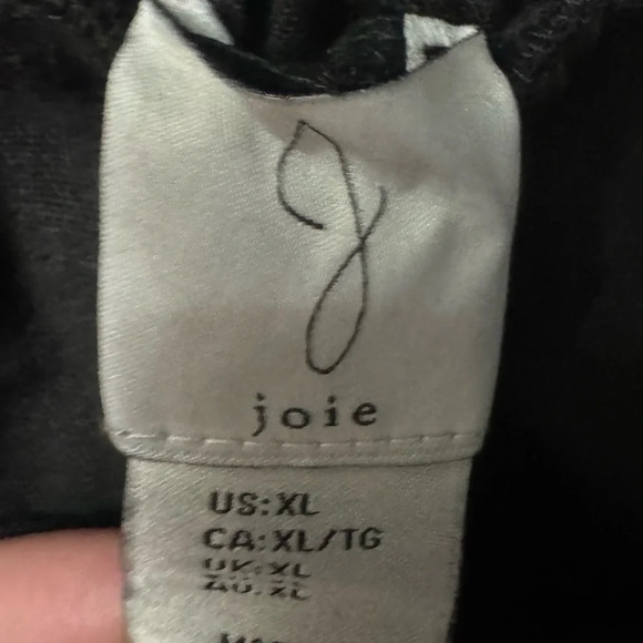 Joie Black Pull On Linen Blend Wide Leg Cropped Pants Size XL - Picture 3 of 4